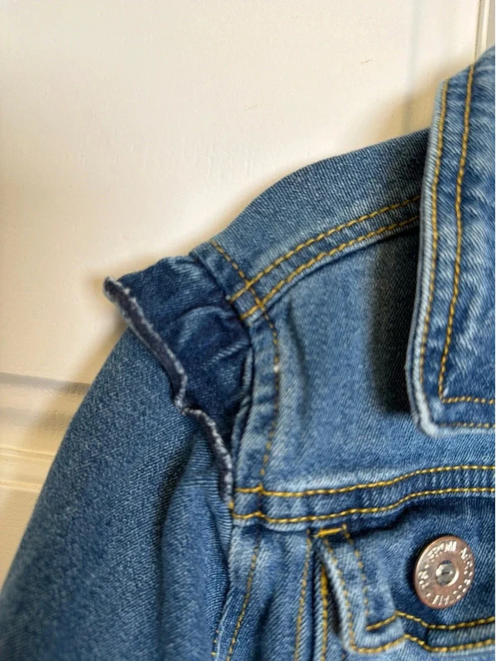 Girls Aéropostale Denim Snap Jean Jacket Ruffle 6x